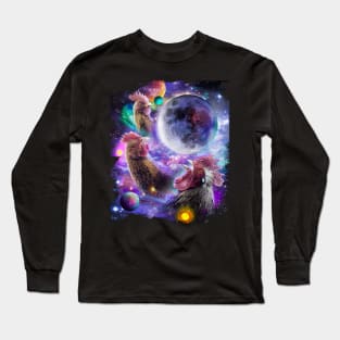 3 Three Chicken Moon Long Sleeve T-Shirt